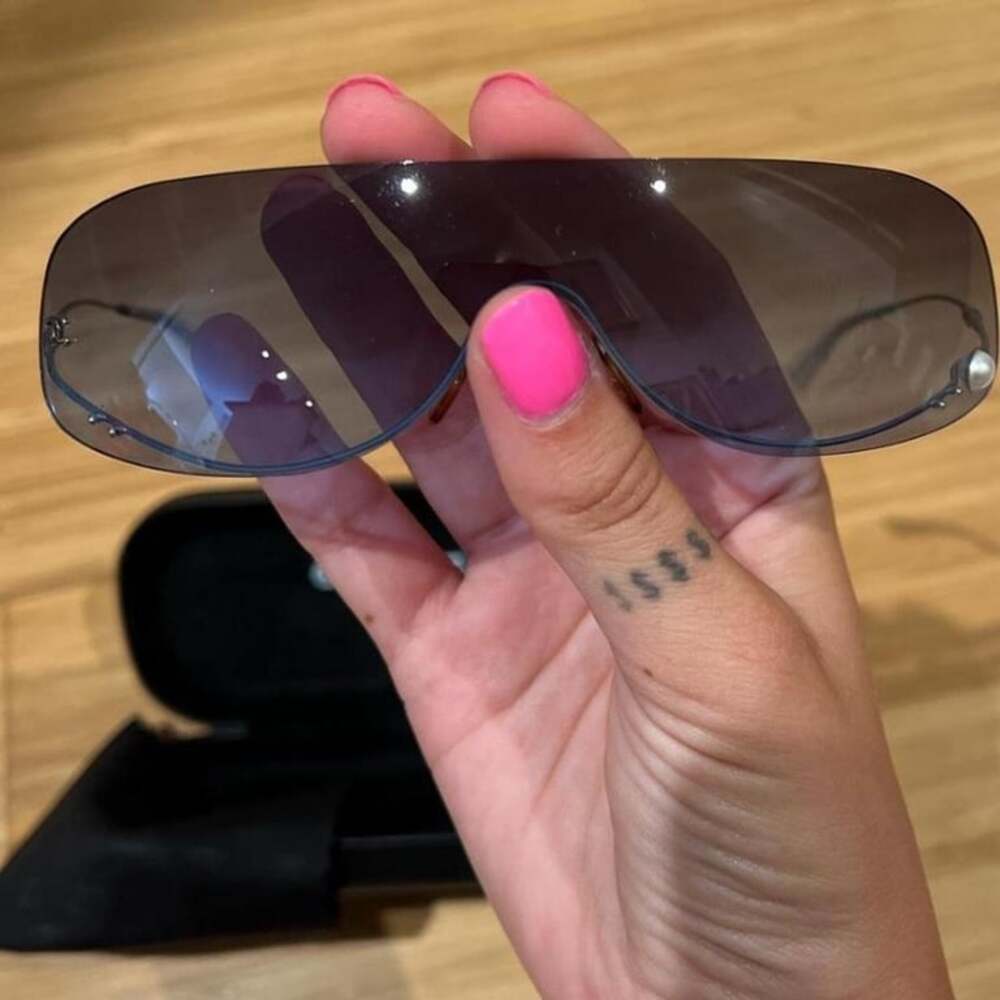 Vintage Chanel Shield Sunglasses with Real Pearl & CC Logo - Rare